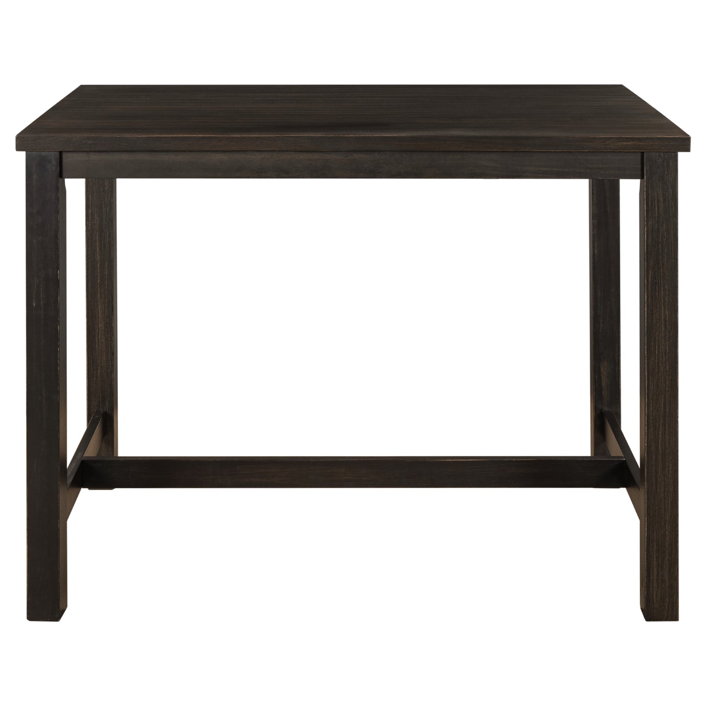 TOPMAX 5 Piece Rustic Wooden Counter Height Dining Table Set with 4 Upholstered Chairs for Small Places Espresso+ Beige