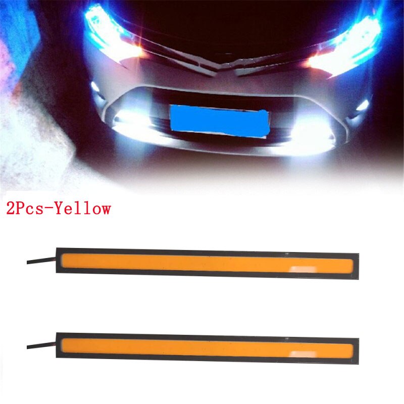 4/2Pcs 17CM Universal Car COB LED Strip Car Running Fog Lamp Driving Strip Light Waterproof 10-16V Flexible Led Strip Accessorie