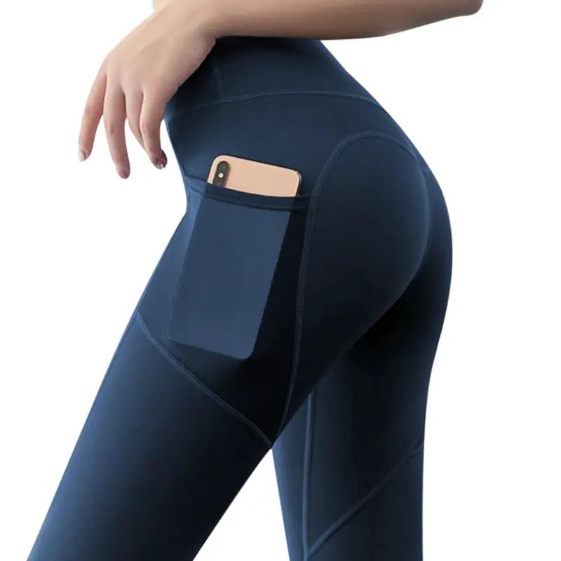 Black Sexy Women Yoga Sport Leggings Phone Pocket Fitness Running Pants Stretchy Sportswear Gym Leggings Slim Yoga Pant by eprolo