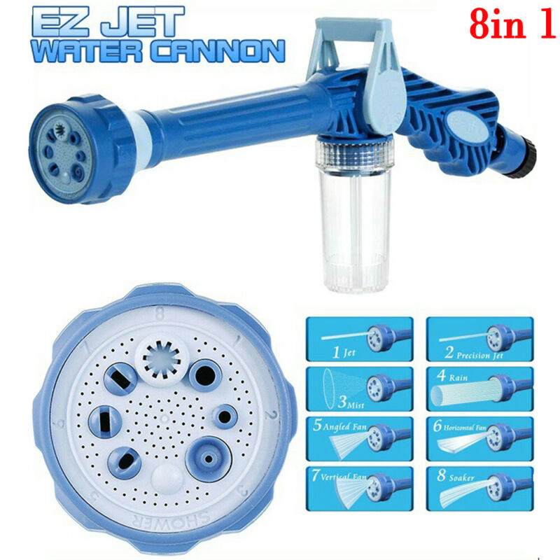 8 Nozzle Ez Jet Water Soap Cannon Dispenser Pump Spray Gun Car Washer US