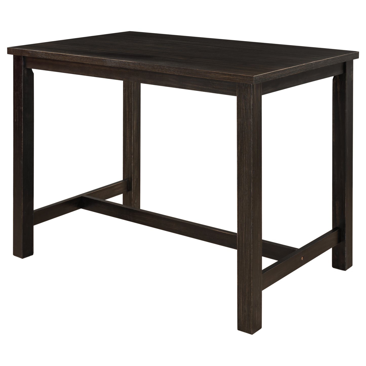TOPMAX 5 Piece Rustic Wooden Counter Height Dining Table Set with 4 Upholstered Chairs for Small Places Espresso+ Beige