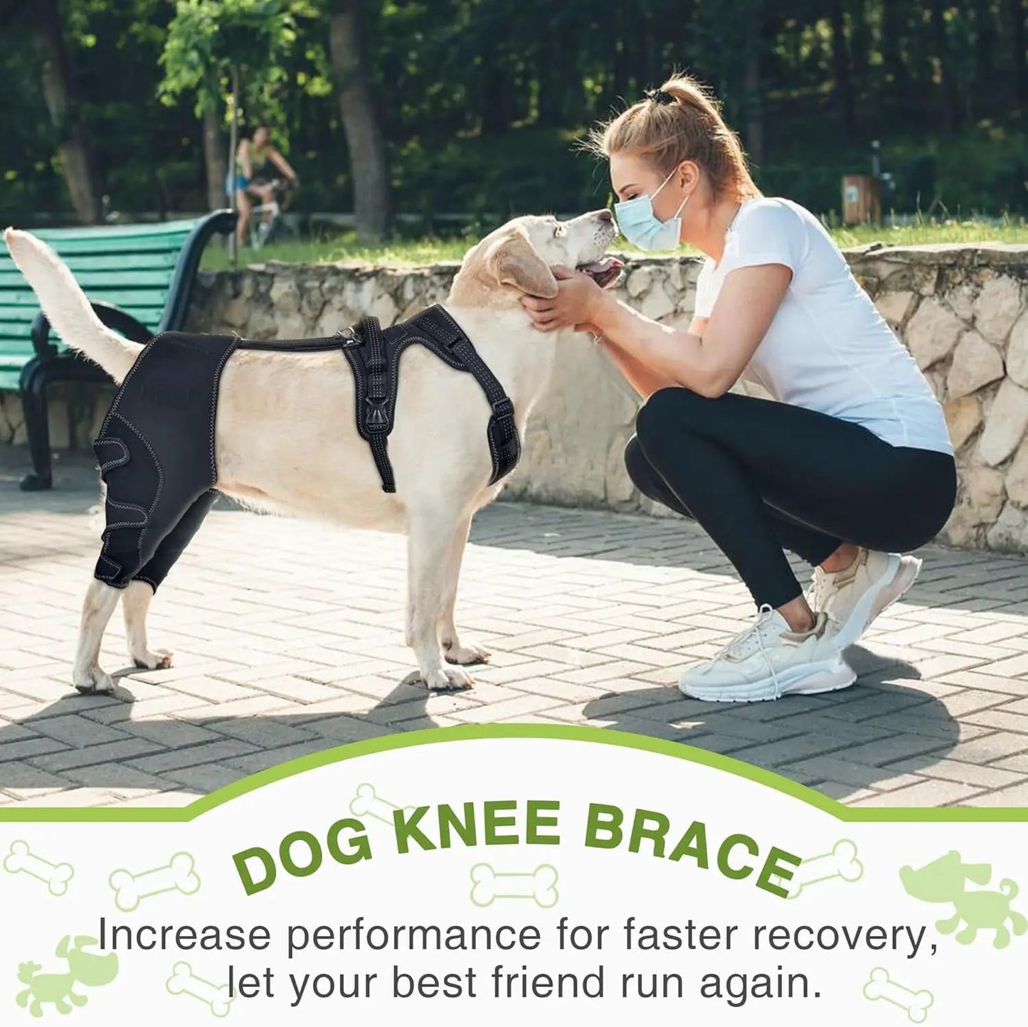 eprolo dog knee brace for leg support, black post-surgery rehab and joint protection