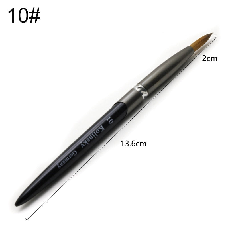 TIANMI kolinsky D Nail Brush Crystal Pen Pure Kolinsky Hair Acrylic Round Nail Brush Size 4/6/8/10/12/14/28 Nail Tool