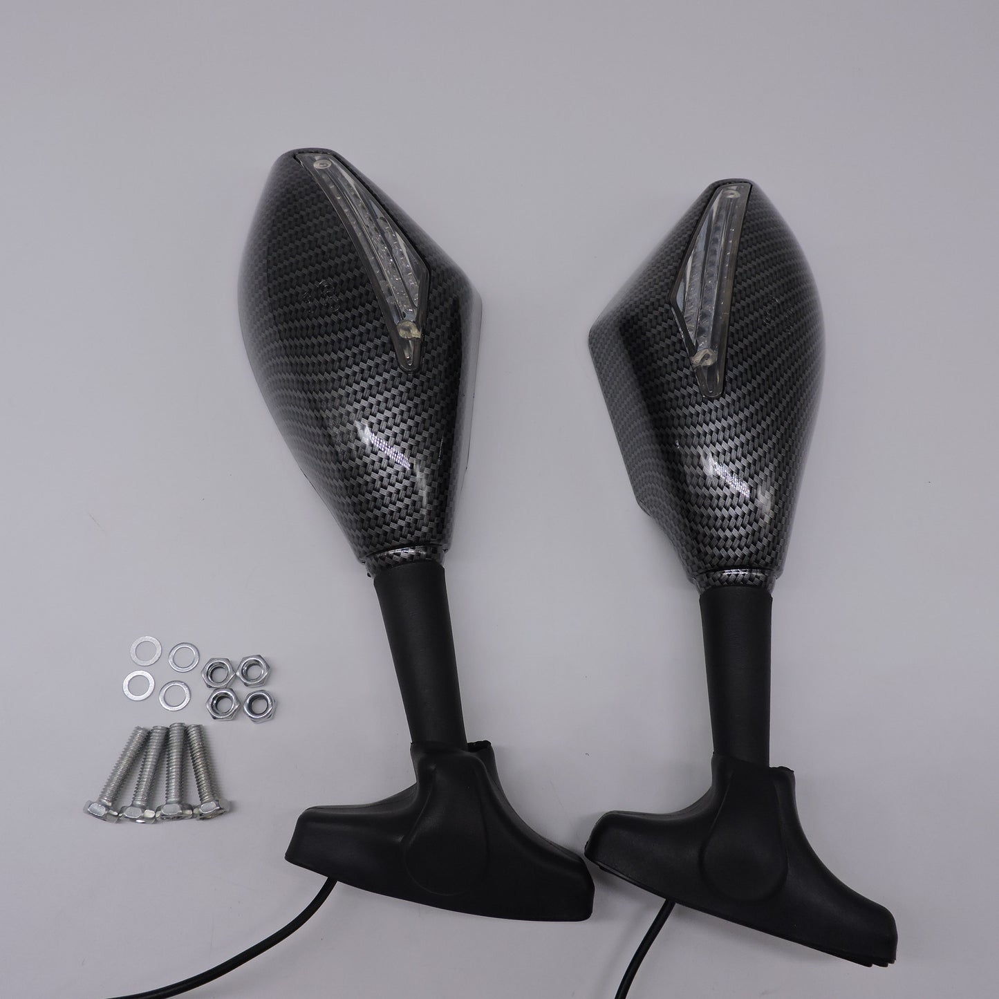 Motorcycle rearview mirror with lights