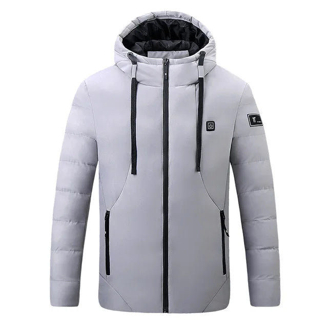 4 Areas Heated Jacket for Men & Women USB Single Control Smart Heating Cotton Clothing Heated Vest Constant Temperature Hooded Jacket