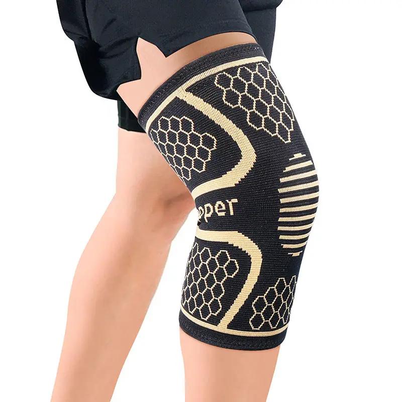 Sports knee pads moisture wicking deodorizing copper ion knee pads basketball hiking running copper fiber knee pads by Oz-Direct.com