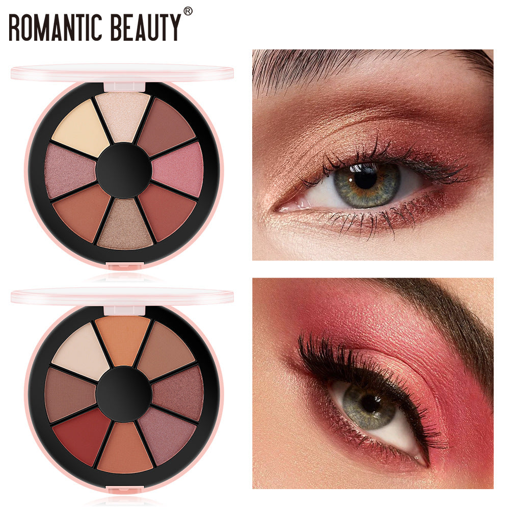 Romantic Beauty 8 Color Round Palette Eyeshadow Pearlescent Matte Eyeshadow Palette