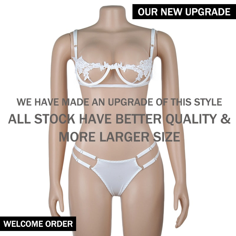 Ellolace Sexy Lingerie Women's Underwear Set See Through Brassiere Lingerie Set Sexy Lace Underwear Bra and Panty Set Wholesale