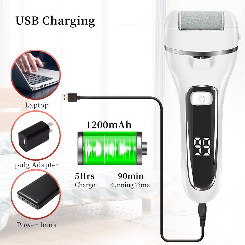 Electric Foot Grinder Leather Automatic Rechargeable Foot Peeling Dead Skin Grinding Callus Knife Pedicure