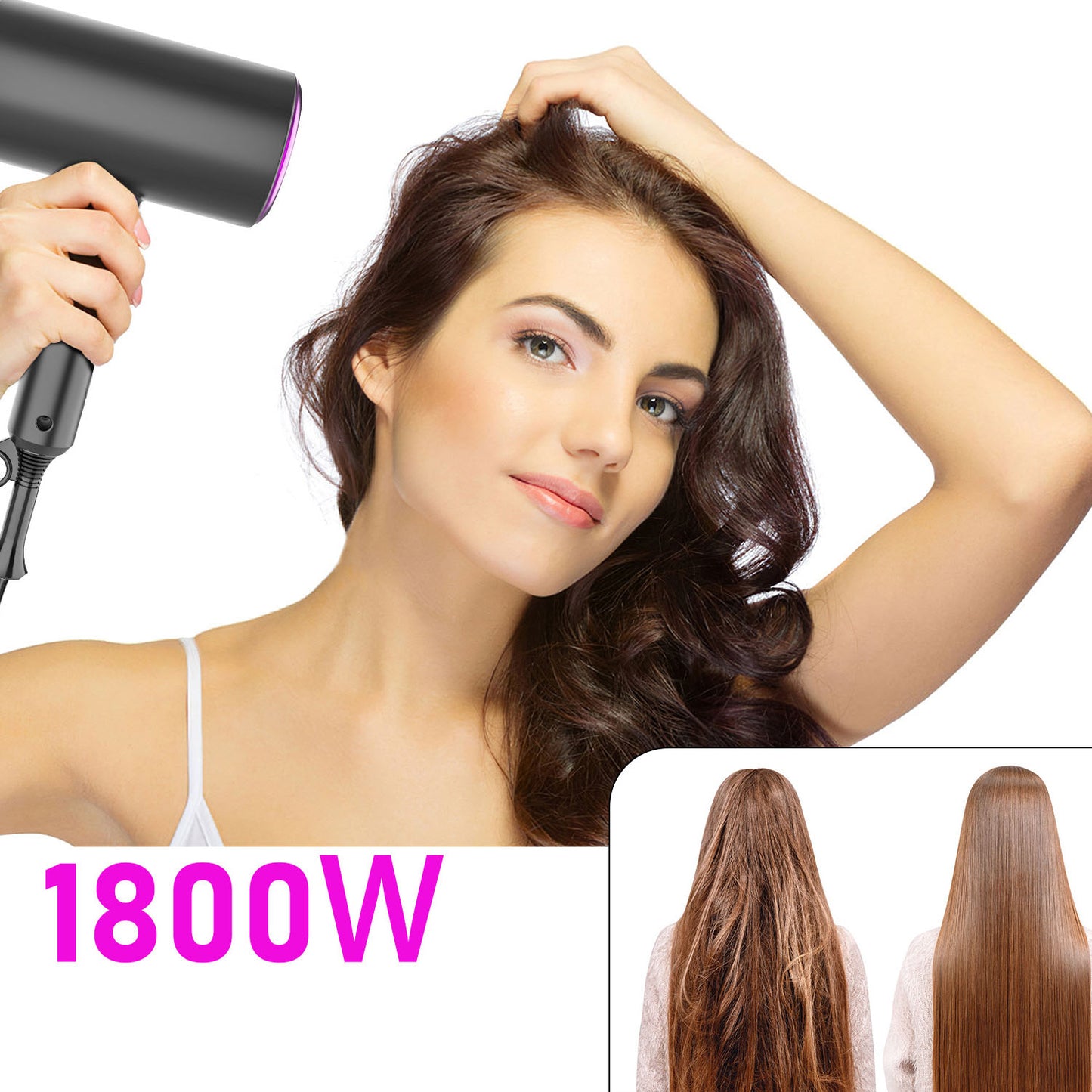 Regulations Hair Dryer Negative Ion Folding Portable High-Power Household Hair Dryer