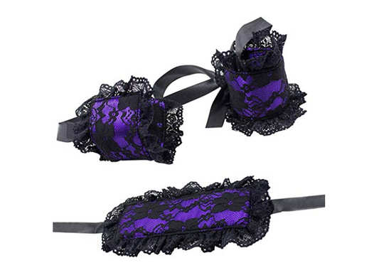 Adults Costume for Flirting Lace Blindfold and Handcuffs Set Party Role Play