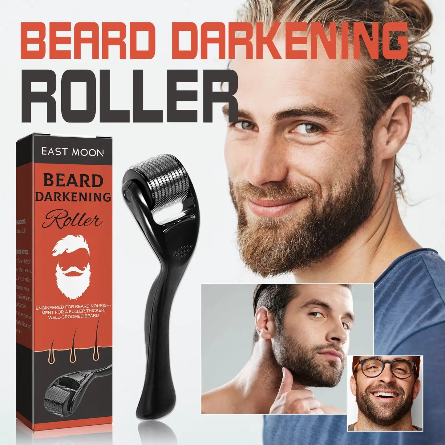 Beard Bushy Roller, Strong Root Moistens Soft Light For Men Nourishing Bushy Growing Beard Comb by eprolo