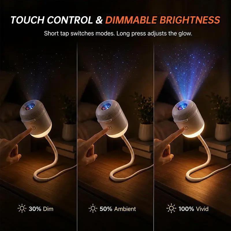 eprolo 5D holographic galaxy & ocean projector, smart LED night light with adjustable brightness