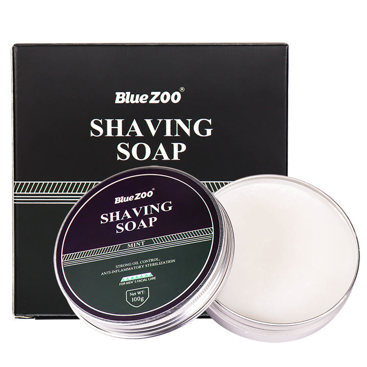 BlueZOO Men's Facial Shave Beard Shaving Foaming Soap Sandalwood Scented Mint