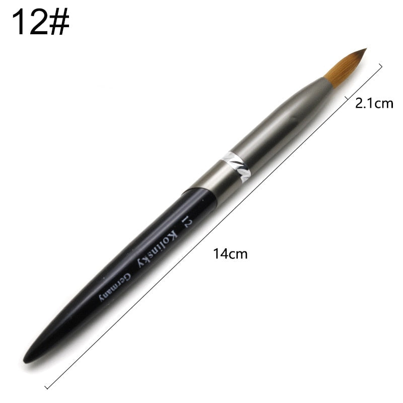 TIANMI kolinsky D Nail Brush Crystal Pen Pure Kolinsky Hair Acrylic Round Nail Brush Size 4/6/8/10/12/14/28 Nail Tool