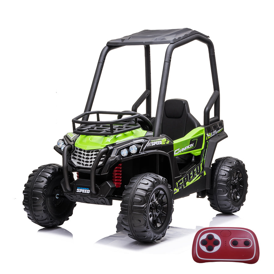 Green 24V Electric Kid Ride On Car with Remote Control JS370 UTV Ride on Cars for Kids