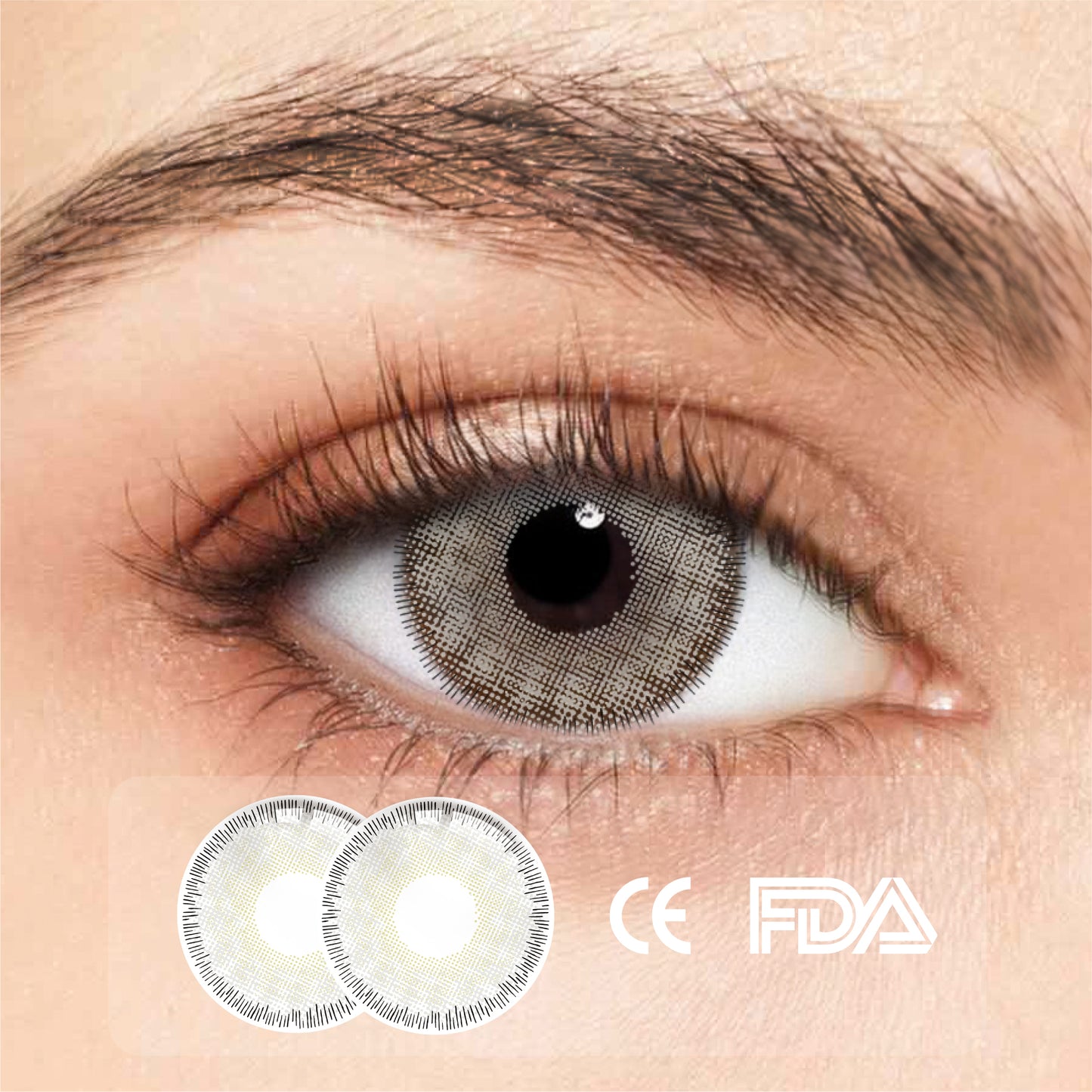 1 pair  FDA Certificate Eyes Beautiful Pupil Colorful Girl Cosplay Contact Lenses  CLEAN GRAY