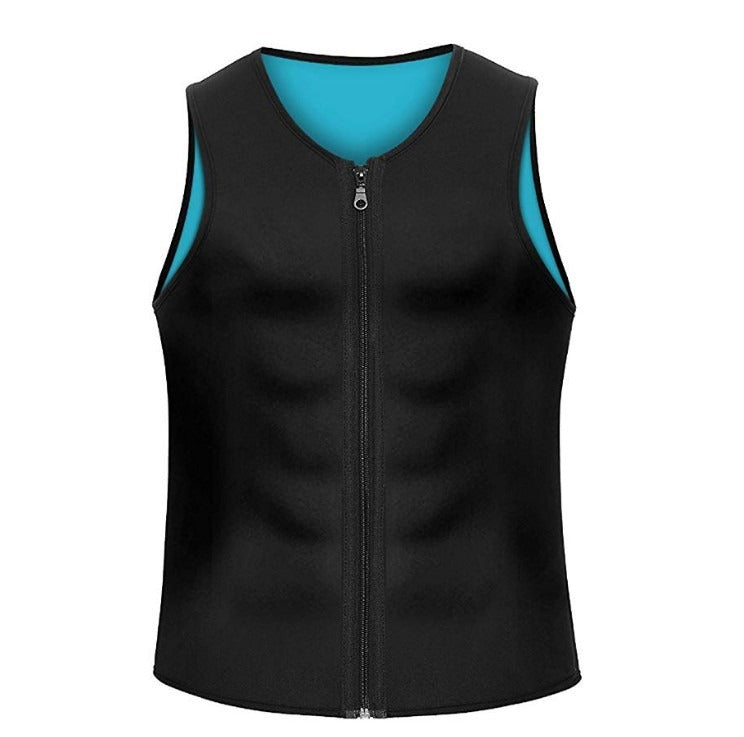 Men's sports shapewear, zipper vest, sweatshirt, chloroprene rubber sweatshirt, fitness corset.