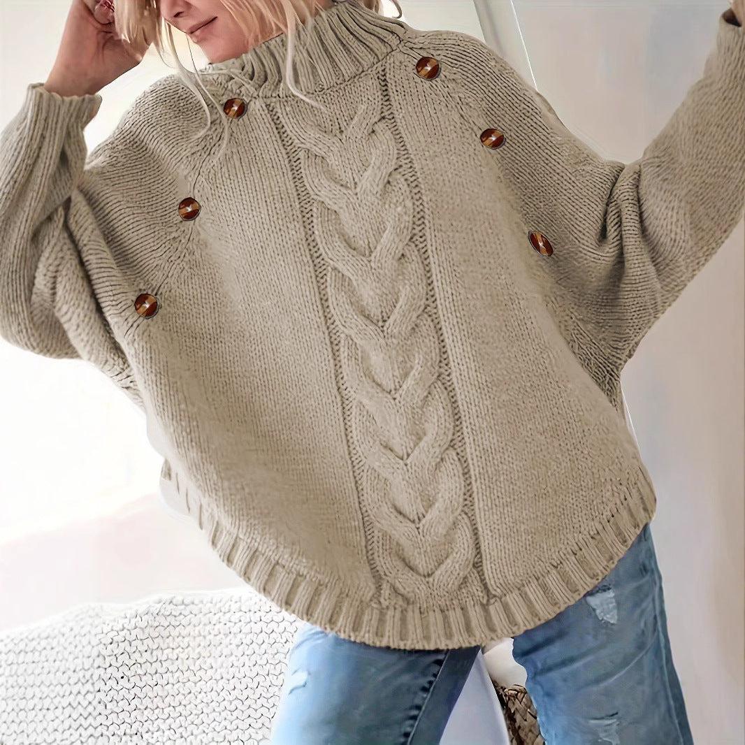 Chic Knit Sweater Women's Long Sleeve Crochet Pullover Batwing Sleeve Jumper  Style Autumn Winter Fashion Casual Wear