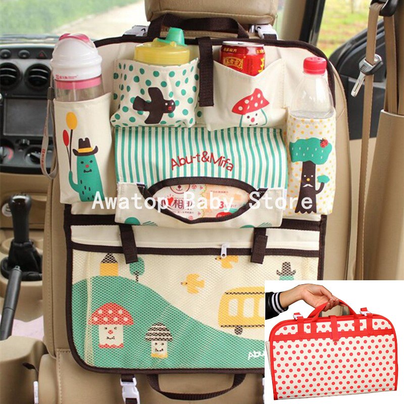 Cartoon diaper baby bag for mom, Car Seat Organizer Thermal Insulated, bolsas maternidade para bebe