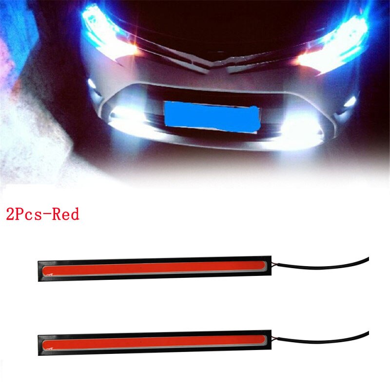 4/2Pcs 17CM Universal Car COB LED Strip Car Running Fog Lamp Driving Strip Light Waterproof 10-16V Flexible Led Strip Accessorie