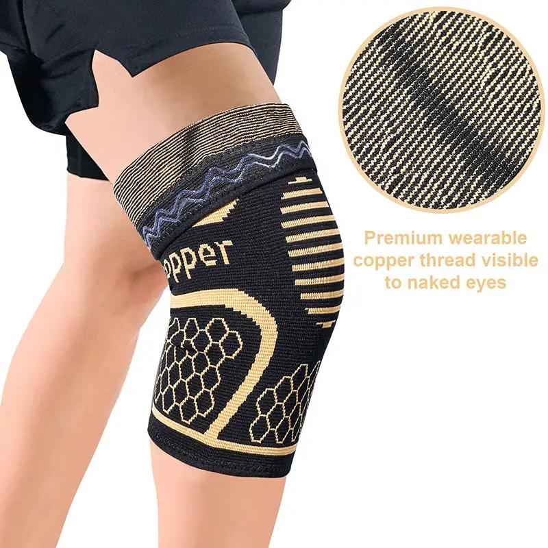 Sports knee pads moisture wicking deodorizing copper ion knee pads basketball hiking running copper fiber knee pads by Oz-Direct.com