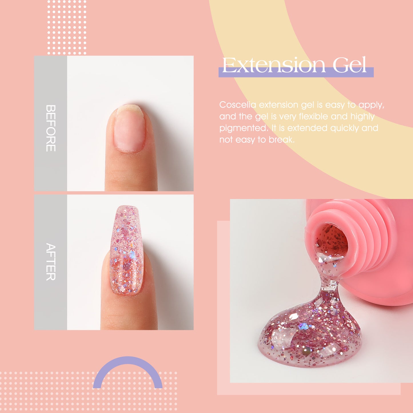 New Painless Crystal Extension Glue Temperature Change Burst Flash Nail Glue Beginner Manicure Paper-Free Extension Glue