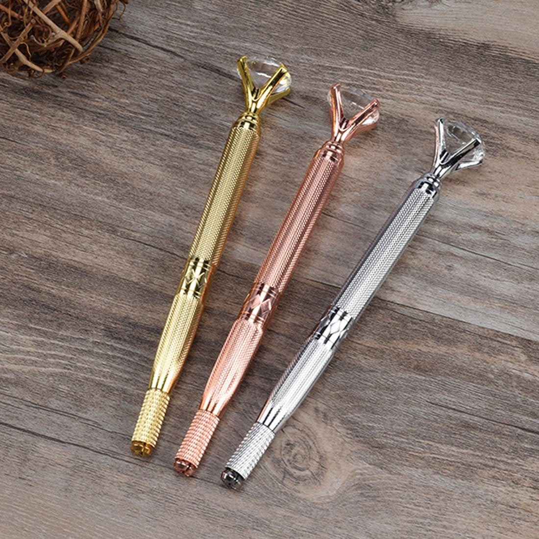 Eyebrow Manual Pen Microblading Tattoo Machine For Permanent Eyebrow Lip Embroidery Munsu Tebori With Crystal Diamond