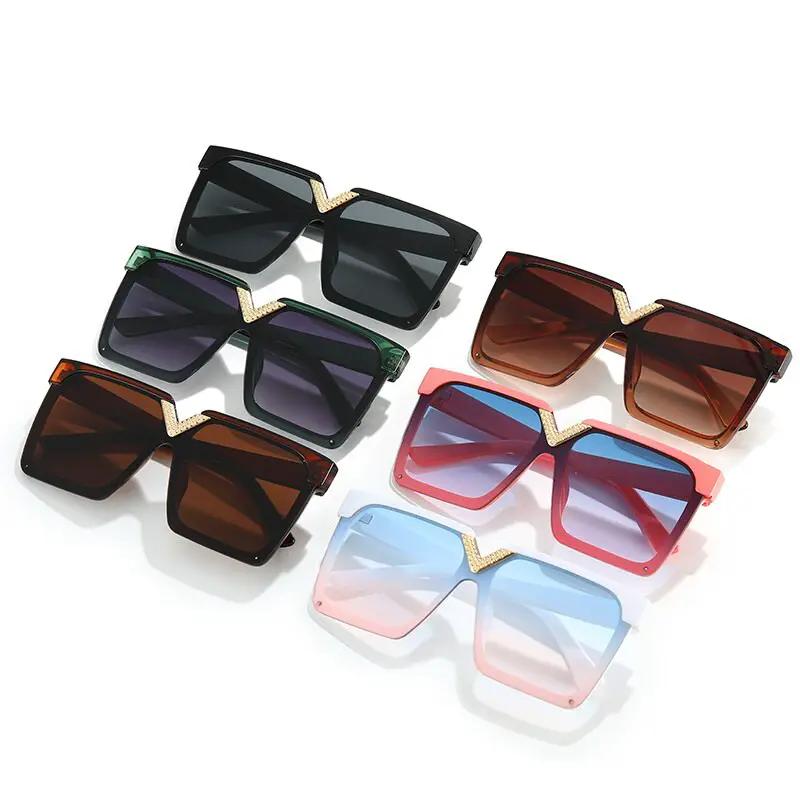 eprolo One Piece square V-shaped oversized sunglasses set of eight in multicolor frames