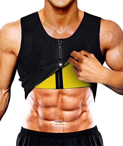 Men's sports shapewear, zipper vest, sweatshirt, chloroprene rubber sweatshirt, fitness corset.