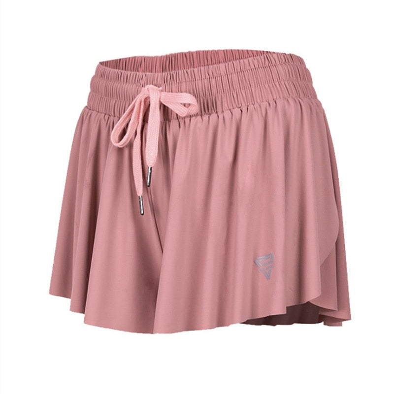 Summer Running Shorts Women 2 In 1 Marathon Quick Dry Shorts Gym Loose Sport Shorts Breathable Yoga Shorts