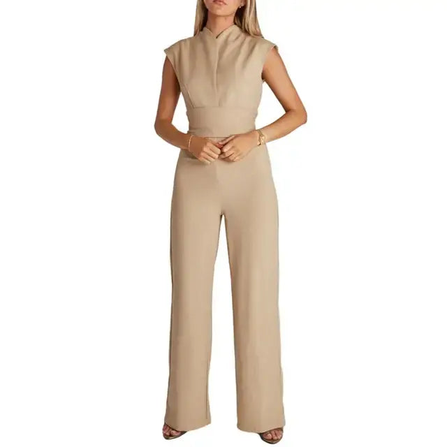 High-Waist Wide Leg Summer Jumpsuit