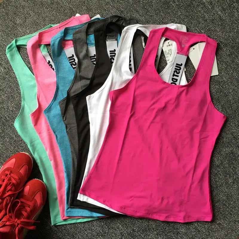Women Yoga Top Gym Sports Vest Sleeveless Shirts Tank Tops Sport Top Fitness Women Running Clothes Singlets by eprolo