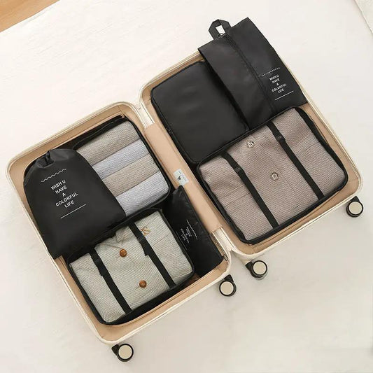 7Pcs Travel Packing Cubes, Luggage Organizer Set with Shoe Bag for Clothes Storage by Oz-Direct.com