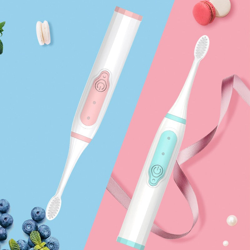 New Macaron Three Color Fresh Adult Children Soft Hair Battery Acoustic Electric Toothbrush