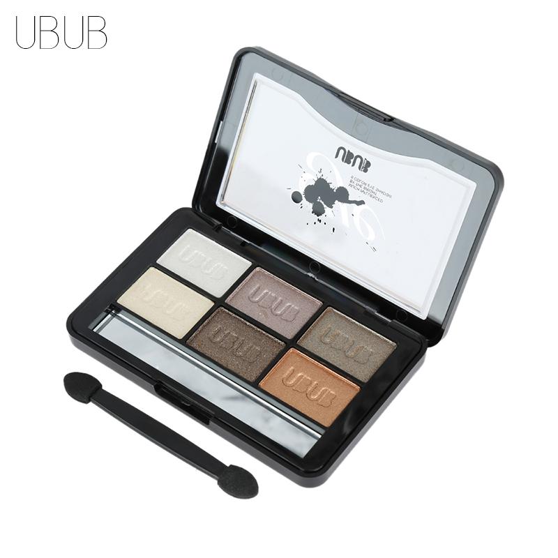 UBUB 6 Colors Roast Eye Shadow Powder Makeup Palette in Shimmer Metallic Glitter Cream Eyeshadow Palette