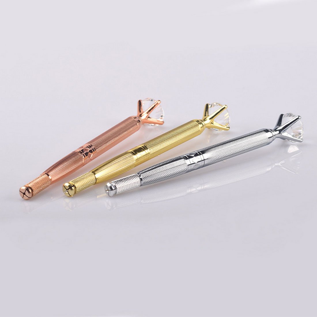 Eyebrow Manual Pen Microblading Tattoo Machine For Permanent Eyebrow Lip Embroidery Munsu Tebori With Crystal Diamond