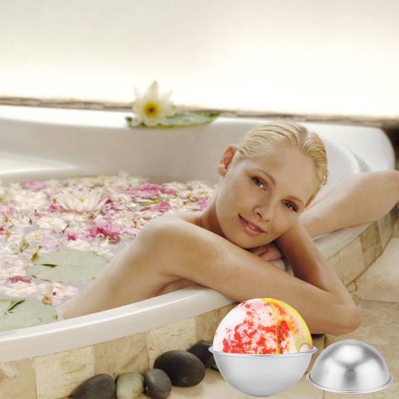 6pcs/pack Bath Bombs Metal Aluminum Alloy Bath Bomb Mold 3D Ball Sphere Shape DIY Bathing Tool