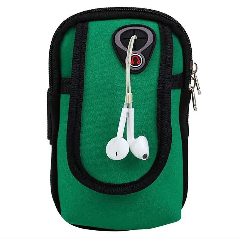 Sport Arm Running Bag green nylon with cellphone pocket, waterproof, by eprolo