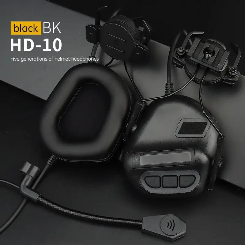 eprolo Tactical Mobile Phone Headset, black over-ear helmet headphones with mic, adjustable headband