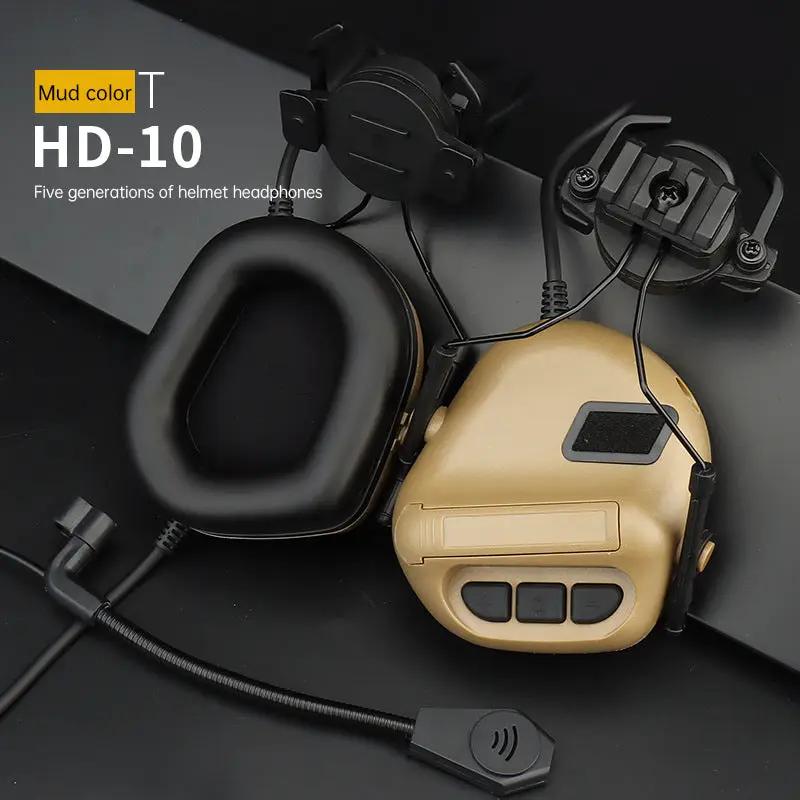 Tactical Mobile Phone Headset by eprolo, mud color with adjustable microphone