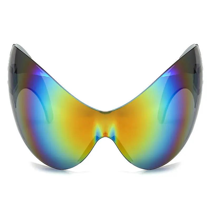 Large frame sports sunglasses, personalized and novel cat eye alien cycling glasses by eprolo