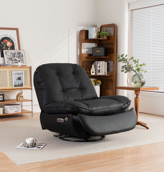 Power Recliner Swivel Glider USB Charger with Bluetooth Music Player Different Function Sleep Working Game Grey