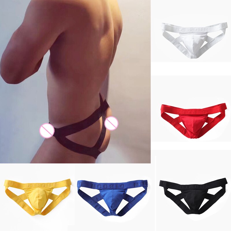 Men's backspace sexy thong low-waist butt-lifting cotton tight-fitting double thong trendy gay underwear.