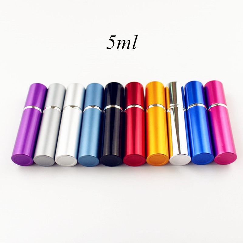 1PC 5ml Portable Mini Perfume Glass Bottle Travel Aluminum Spray Atomizer Empty Metal Parfume Atomiser Sprayer