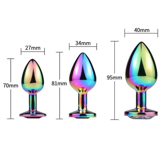 Metal Colorful Anal Plug Anal Expansion Adult Supplies Sex Training Toys Masturbation Male And Female Appliances by Oz-Direct.com