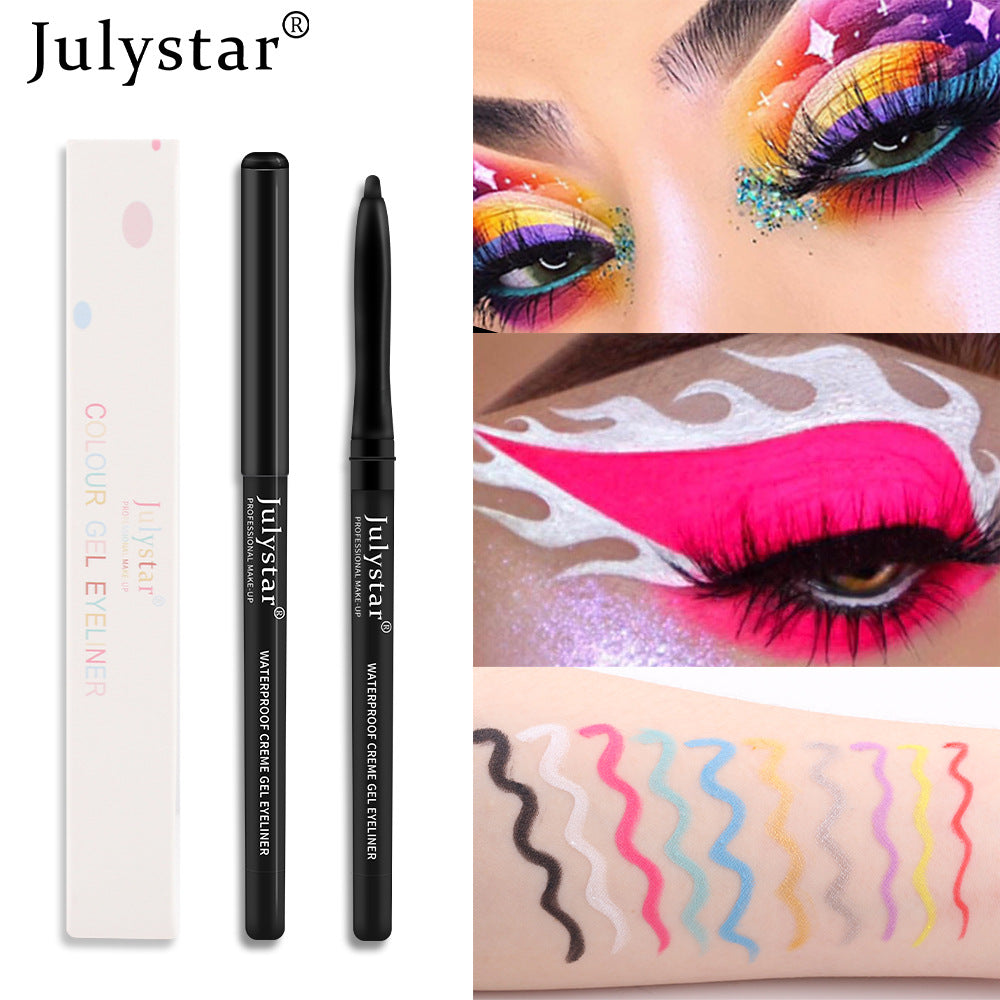 White Eyeliner Pencil Color Eyeliner Cream Not Easy To Smudge Waterproof Oil-Proof Slim Eyeliner Gel Pencil