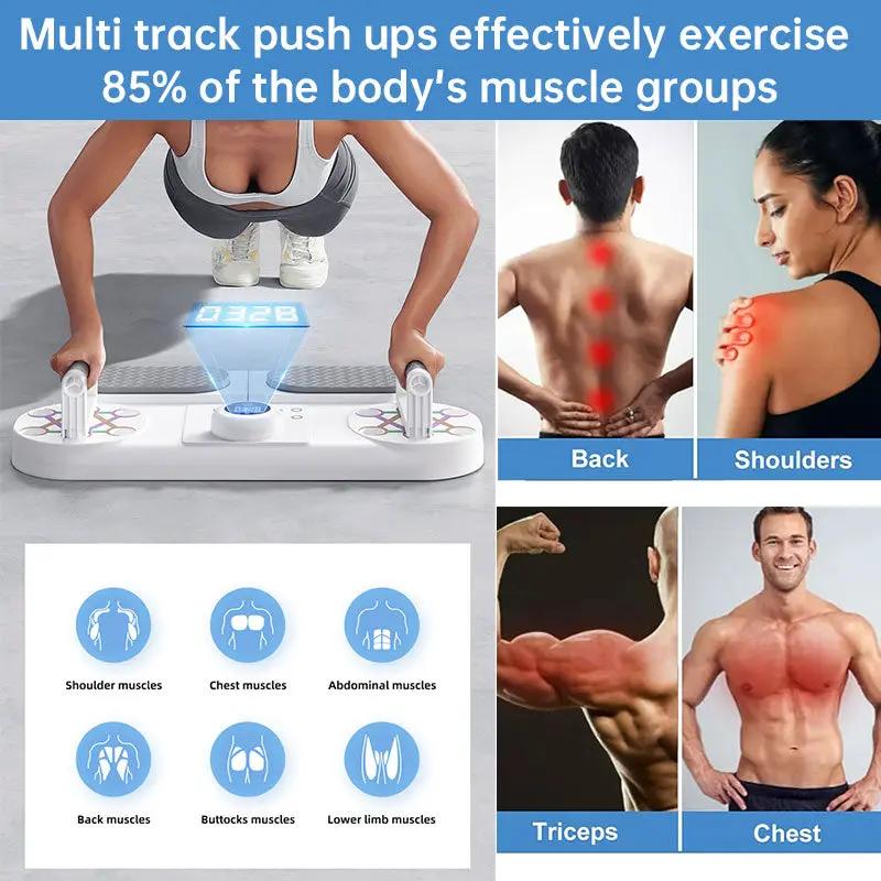eprolo 6-in-1 home gym bench with digital display, white/gray color for chest, abs, arms, back workouts