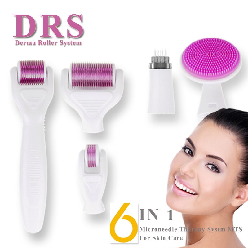 6 in 1 Derma Roller Microneedle Kits For Multiple Skin Care Rejuvenation Treatment Needles Microdermabrasion Rollor