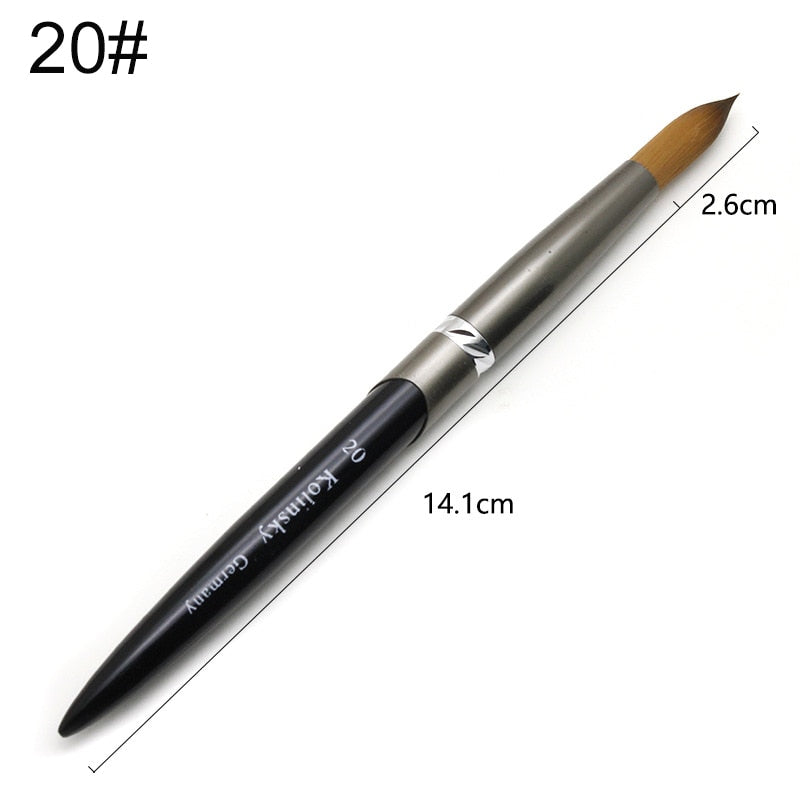 TIANMI kolinsky D Nail Brush Crystal Pen Pure Kolinsky Hair Acrylic Round Nail Brush Size 4/6/8/10/12/14/28 Nail Tool